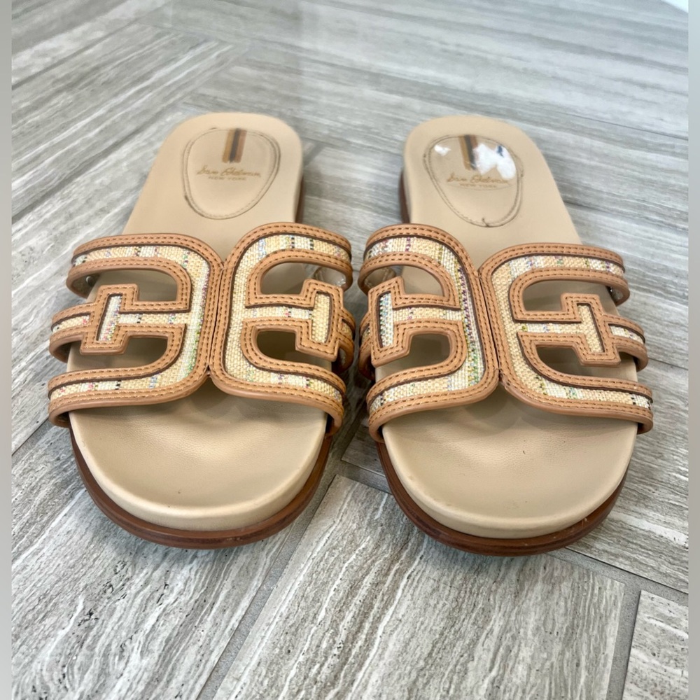 Sam Edelman Nettie Multi-Color Slide Sandal, Tan, Size 8 - Picture 2 of 8